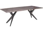 MASSIVMOEBEL24 | Freeform 4 Tavolo Da Pranzo In Legno Di Acacia - Laccato Grigio / Ferro - Antracite Mat 180X90X76