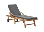 Lettini Prendisole Con Cuscini 2 Pz. Legno Massiccio Teak Grigio Scuro
