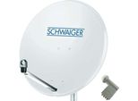 Sistema Sat Schwaiger 80 Cm 4 Partecipanti Quad-Lnb (Con Interruttore) Grigio Chiaro