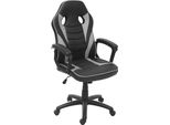 Sedia Da Ufficio HWC-F59, Sedia Da Scrivania Girevole Sedia Da Corsa Sedia Da Gioco, Finta Pelle ~ Nero/Grigio