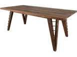 MASSIVMOEBEL24 | Tavolo Da Pranzo In Legno Di Teak 200X100X78 Naturale Laccato Bassano #131