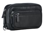 Leonhard Heyden Pelle Borsa Da Toilette Berlin Toilet Bag Black Nero