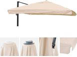 Copertura Di Ricambio Per L'ombrellone A Semaforo Di Lusso HWC-A96 Con Sportello, Copertura Per Ombrellone, 3X4M (Ø5M) Poliestere 4Kg ~ Crema