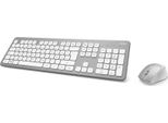 Hama KMW-700 Tastiera Mouse Incluso Home Rf Wireless Qwertz Tedesco Argento, Bianco
