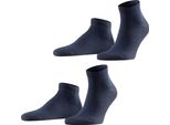 Calze Falke Da Uomo, Confezione Da 2 - Happy, Calze Da Ginnastica, Cotone Blu Scuro 39-42