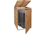 Xl 1 Cestino/2 Cestini HWC-H74, Contenitore Per Rifiuti, Espandibile 126X80X98Cm Legno Fsc® ~ Marrone