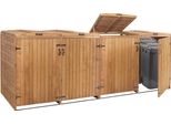 Contenitore Xl 4/8 HWC-H74, Contenitore Per Rifiuti, Espandibile 126X316X98Cm Legno Fsc® ~ Marrone