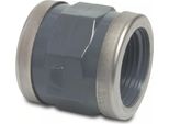 Presa Filettata Rinforzata Profec, PVC-U, Filettatura Femmina Da 3/4 Di Pollice, 10 Bar, Grigio