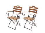 Set Di 2 Sedie Da Giardino HWC-J40, Sedia Pieghevole Da Giardino, Qualità Catering Acacia Certificata Mvg ~ Colore Naturale