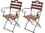 Set Di 2 Sedie Da Giardino Per Birra HWC-J40, Sedia Pieghevole Da Giardino, Qualità Catering Acacia Certificata Mvg ~ Marrone