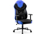 Diablo X-Gamer 2.0 Sedia Da Gioco Sedia Da Ufficio Rivestimento In Tessuto Design Ergonomico Cuscino Lombare Supporto Morbido (Nero-Blu)