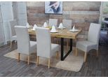 Set Di 6 Sedie Da Pranzo Latina, Sedia Da Cucina, Tessuto/Tessuto Mvg ~ Beige Crema, Gambe Chiare