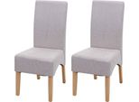 Set Di 2 Sedie Da Pranzo Latina, Sedia Da Cucina, Tessuto/Tessuto Mvg ~ Beige Crema, Gambe Chiare