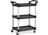 Carrello Di Servizio Royal Catering - Plastica/Alluminio - 3 Ripiani - Ripiani: 63 X 40 Cm - 150 Kg - Nero - -