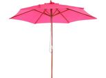 Ombrellone Florida, Ombrellone Da Giardino, Ø 3M Poliestere/Legno ~ Rosa