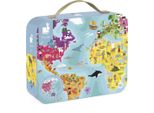 Janod Puzzle Case Mappa Del Mondo 208 Pezzi Bifacciale "Il Nostro Pianeta"""