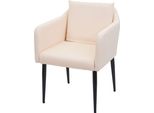 Sedia Da Pranzo HWC-H93, Sedia Da Cucina Poltrona Sedia ~ Similpelle Crema-Beige