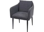 Sedia Da Pranzo HWC-H93, Sedia Da Cucina Poltrona Sedia ~ Tessuto/Tessuto Grigio Scuro