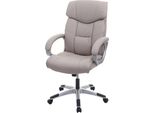 Sedia Da Ufficio HWC-A71, Sedia Girevole Direzionale, Similpelle ~ Grigio Tortora