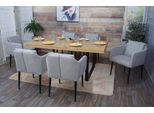 Set Di 6 Sedie Da Pranzo HWC-H93, Sedia Da Cucina Poltrona Sedia ~ Tessuto/Tessuto Grigio Chiaro