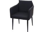 Sedia Da Pranzo HWC-H93, Sedia Da Cucina Poltrona Sedia ~ Ecopelle Nera