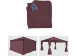 Set Di 4 Pareti Laterali Per Pergola Cadiz, Parete Laterale Di Ricambio Per Padiglione 4X4M, Poliestere ~ Rosso-Marrone