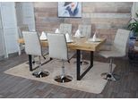 Set Di 6 Sedie Da Pranzo HWC-C41, Sedia Da Cucina, Girevole E Regolabile In Altezza, Tessuto/Tessuto ~ Grigio Crema