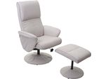 Helsinki Recliner, Poltrona Tv Reclinabile Poltrona Tv Con Sgabello ~ Tessuto/Tessuto, Crema-Beige