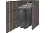 Xl 1/2 Wpc Coperchio Del Cestino HWC-J28, Cestino Per Rifiuti, Metallo Effetto Legno, Espandibile ~ Grigio