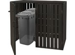 Xl 2 Posti/4 Posti Wpc Copertura Del Cestino HWC-J28, Cestino Per Rifiuti, Look Metallo Legno, Estensibile ~ Antracite