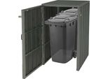 Coperchio Per Cestino Xl 1/2 Wpc HWC-J28, Contenitore Per Cestino Di Qualità Superiore, Aspetto Legno Metallo, Espandibile ~ Grigio