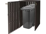 Xl 1/2 Coperchio Per Cestino In Wpc HWC-J28, Contenitore Per Cestino, In Metallo Effetto Legno, Estensibile ~ Antracite
