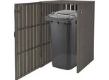 1 Coperchio Per Cestino In Wpc HWC-J28, Contenitore Per Cestino, In Metallo Effetto Legno, Espandibile 240L ~ Grigio