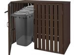 Xl 2 Posti/4 Posti Wpc Copertura Del Cestino HWC-J28, Contenitore Per Rifiuti, Aspetto Legno Metallo, Espandibile ~ Marrone