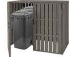 Xl 2 Posti/4 Posti Wpc Copertura Del Cestino HWC-J28, Contenitore Per Rifiuti, Aspetto Legno Metallo, Espandibile ~ Grigio