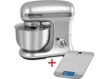 Set Di Miscelatori Proficook PC-KM 1222 W Argento/Acciaio Inox Incl. Bilancia Da Cucina / 1.200 Watt / 5 Litri / 8 Impostazioni Di Velocità / Avvio Graduale
