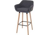 Sgabello Da Bar Malmö T381, Sgabello Da Banco Certificato Mvg ~ Tessuto, Grigio