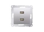 Doppia Presa Usb Simon 54 Modulo Premium Argento