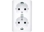 Presa Di Corrente Doppia Schuko Con Contatto Bianco Lucido Simon 54 Premium EGSZ2NZ/11