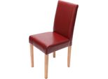 Sedia Da Pranzo Littau, Sedia Da Cucina, Pelle Finta ~ Rosso, Gambe Chiare