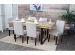 Set Di 6 Sedie Per Sala Da Pranzo Sedia Da Cucina Littau ~ Tessuto, Crema-Beige, Gambe Scure
