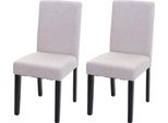 Set Di 2 Sedie Per Sala Da Pranzo Sedia Da Cucina Littau ~ Tessuto, Crema-Beige, Gambe Scure