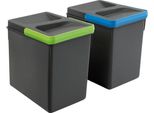 Emuca Recycle 2X6L Bidone Per La Raccolta Differenziata 2 Unità Argento Argento Taglia Unica