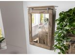 MASSIVMOEBEL24 | Specchio In Legno Di Mango 60X8X100 Sbiancato Laccato Railway