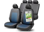 Walser Premium Coprisedili Per Auto Ardwell Con Chiusura A Zip Qualità Vincente Molto Buona* Coprisedili Per Auto, Coprisedili ZIPP-IT Set Completo, 2 Coprisedili Anteriori, 1 Coprisedili Posteriori Nero/Blu 11868
