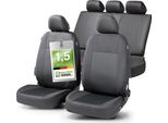 Walser Premium Coprisedili Per Auto Ardwell Con Chiusura A Zip Qualità Vincente Molto Buona* Coprisedili Per Auto, Coprisedili ZIPP-IT Set Completo, 2 Coprisedili Anteriori, 1 Coprisedili Posteriori Nero/Grigio 11869