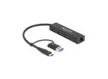Delock 64149 Delock 3 Port Usb 3.2Gen1 Hub Gigabit Lan Usb Typ-C O. Typ-A
