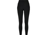 DáMské Leginy Urban Classics Donna Leggings A Vita Alta A Righe Lucide Nero/Nero - 5XL