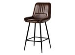 MASSIVMOEBEL24 | Iron Label #116 Sgabello Bar In Vera Pelle - Marrone 52X57X108
