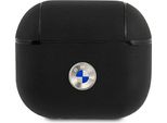 Bmw Bma3Sslbk Airpods 3 Coverczarny/Nero Geniune Pelle Logo Argento